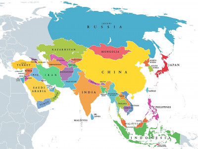 Countries of Asia background