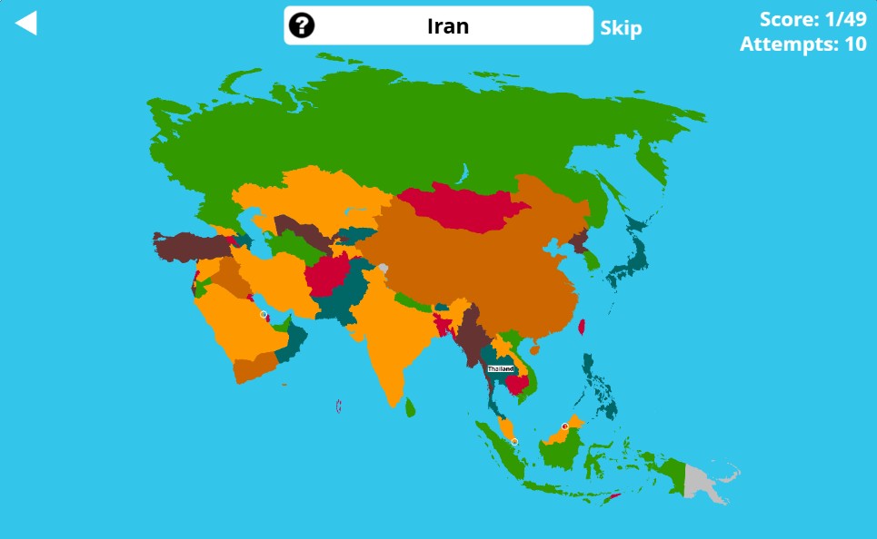 countries of asian screenshot