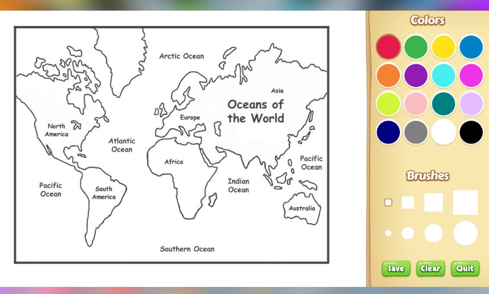 world map coloring screenshot